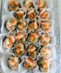 Canapé mit Garnelen